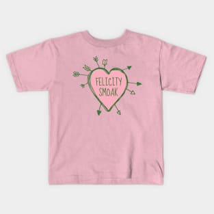 Felicity Smoak - Heart with Green Arrows Doodle Kids T-Shirt